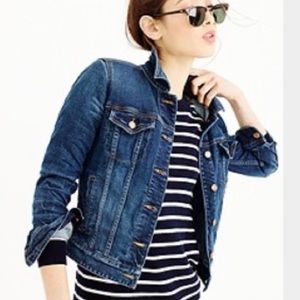J. Crew dark wash jean jacket preppy denim